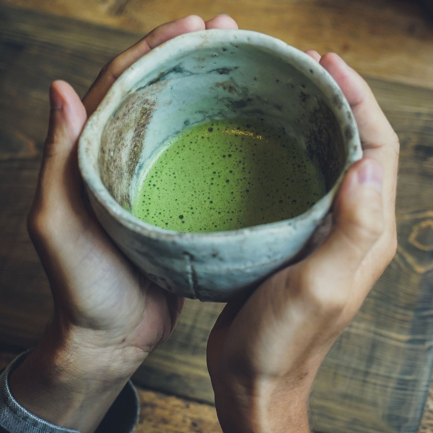 matcha arbata is Japonijos