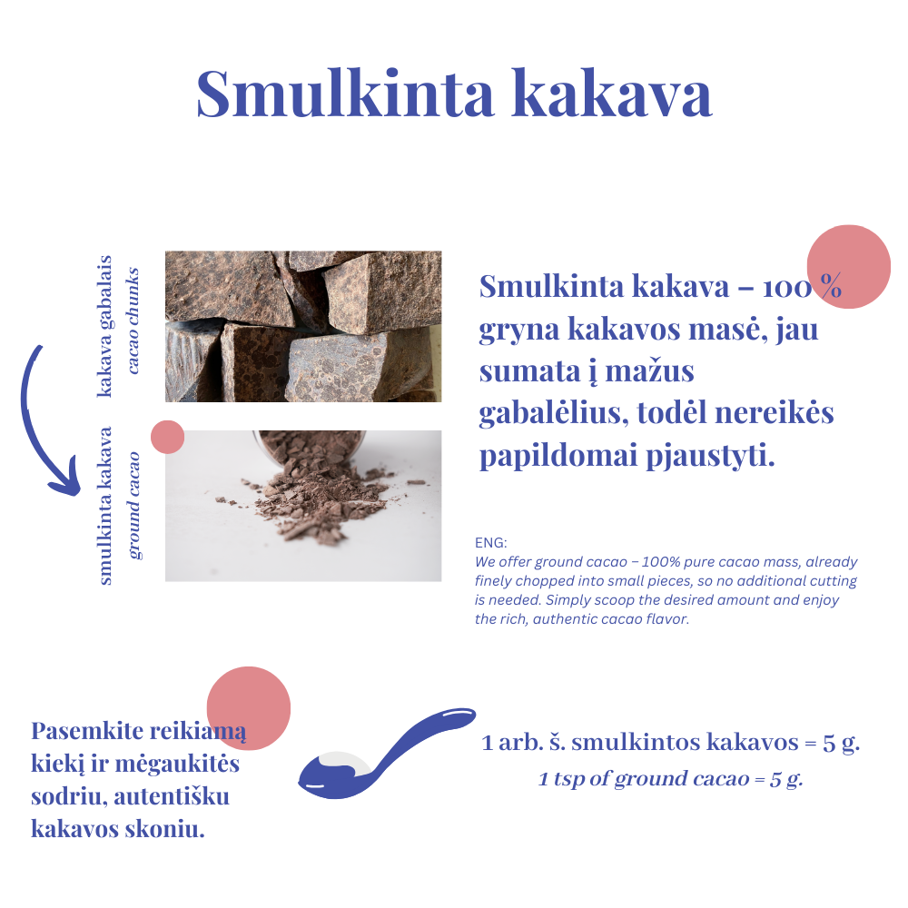 Smulki rūšinė kakavos masė - Kosta Rika
