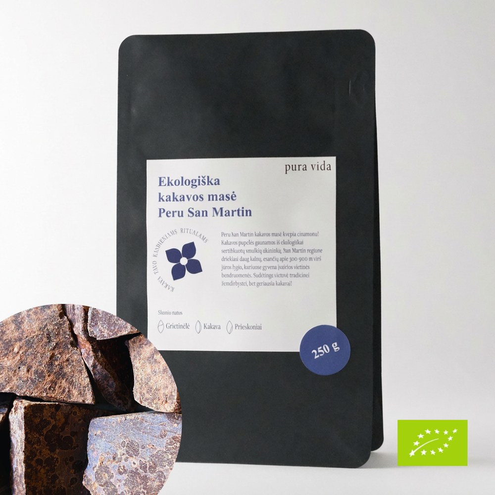 Ekologiška rūšinė kakavos masė - Peru San Martin